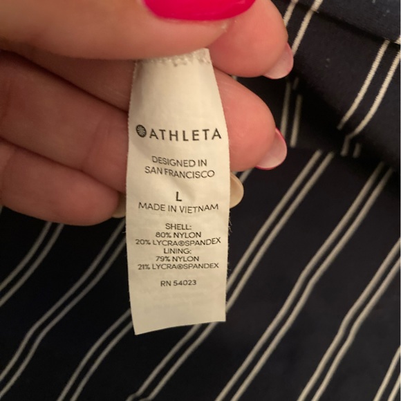 Navy French Stripe High Waisted Bikini by Athleta - Picture 5 of 6